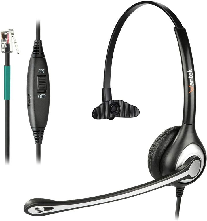 corded phone and headset