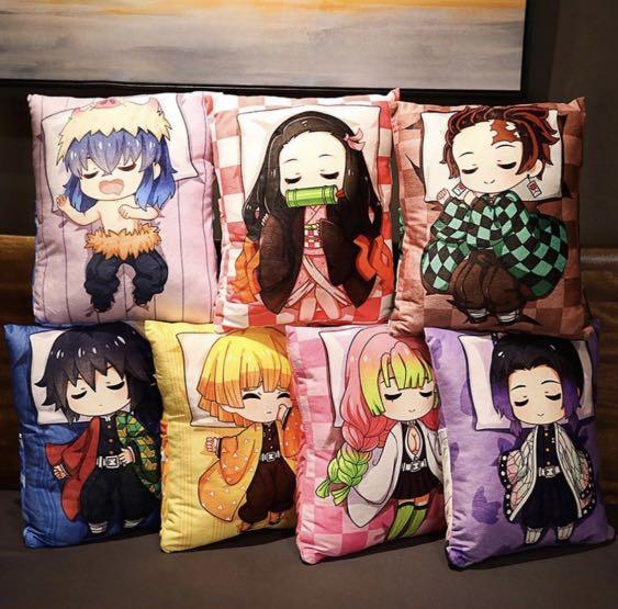 Demon Slayer Plush Pillow Tanjiro Nezuko Zenitsu Giyuu Shinobu Gift Anime Weeb Waifu Otaku Hobbies Toys Toys Games On Carousell