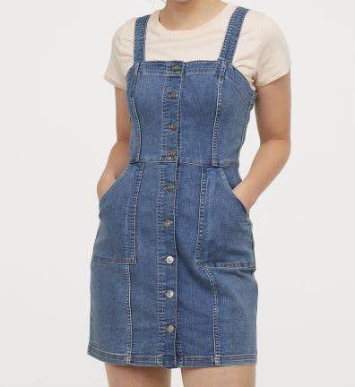 Denim Pinafore Dress H M Women s Fashion Dresses Sets