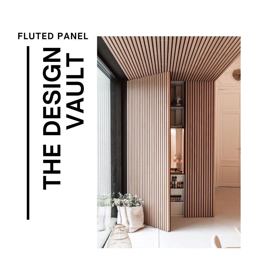 Design Vault™️ Dining area PVC wooden cladding fluted panel