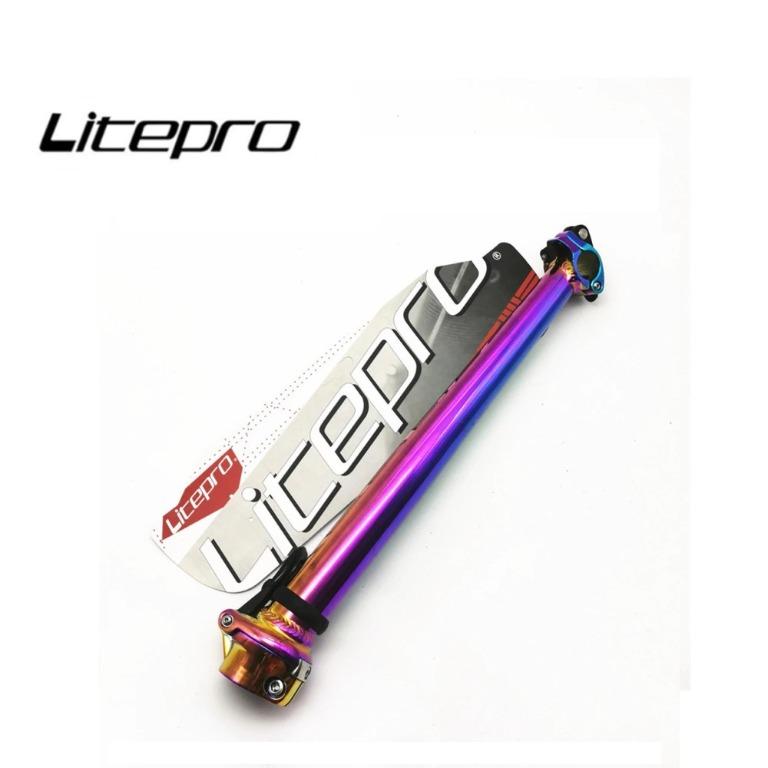 Folding Bike Head Post Stem Tube 25 4 Mm 40 Cm Foldable Oil Slick Rainbow Litepro Sports Equipment Bicycles Parts Parts Accessories On Carousell