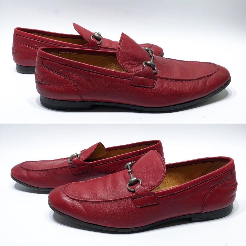 Red gucci loafers hotsell men