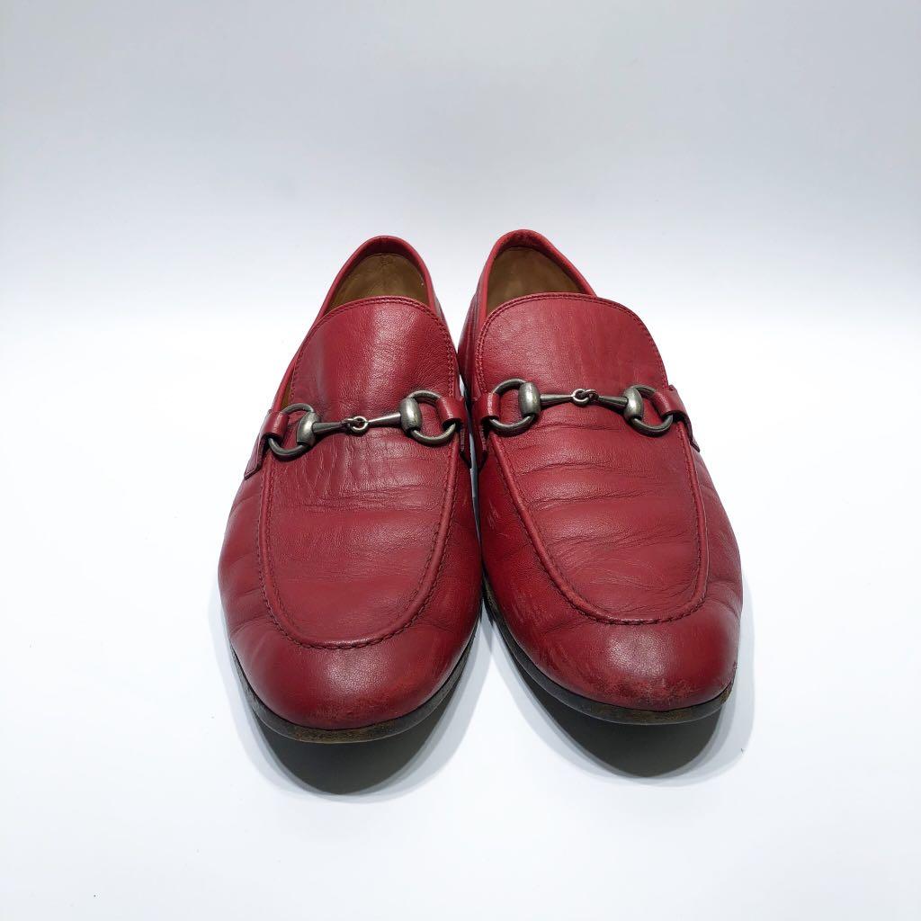 Red mens gucci discount shoes