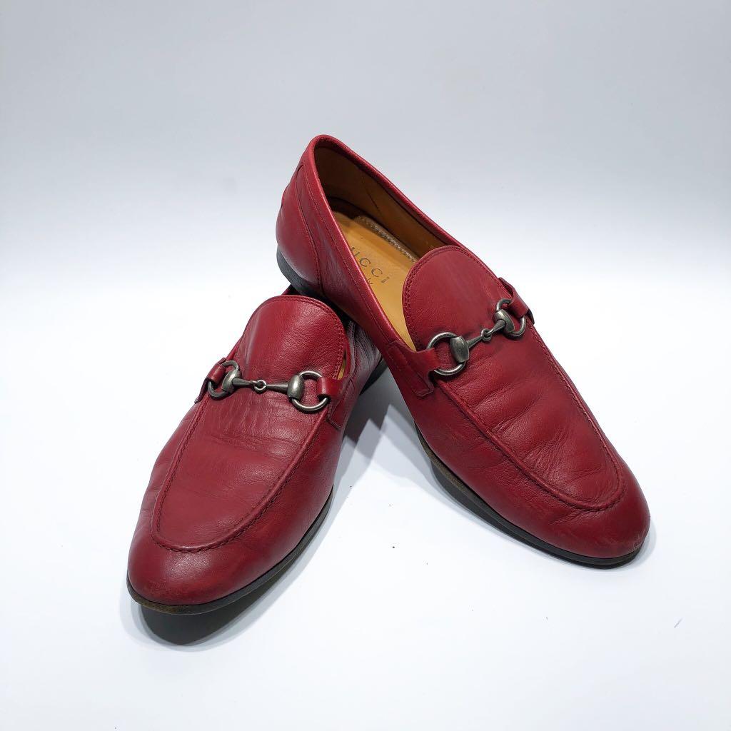 Gucci 281936 Men s Red Horsebit Loafers 207014842
