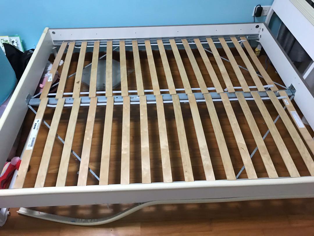 IKEA queen bed sultan luroy, Furniture, Beds & Mattresses on Carousell