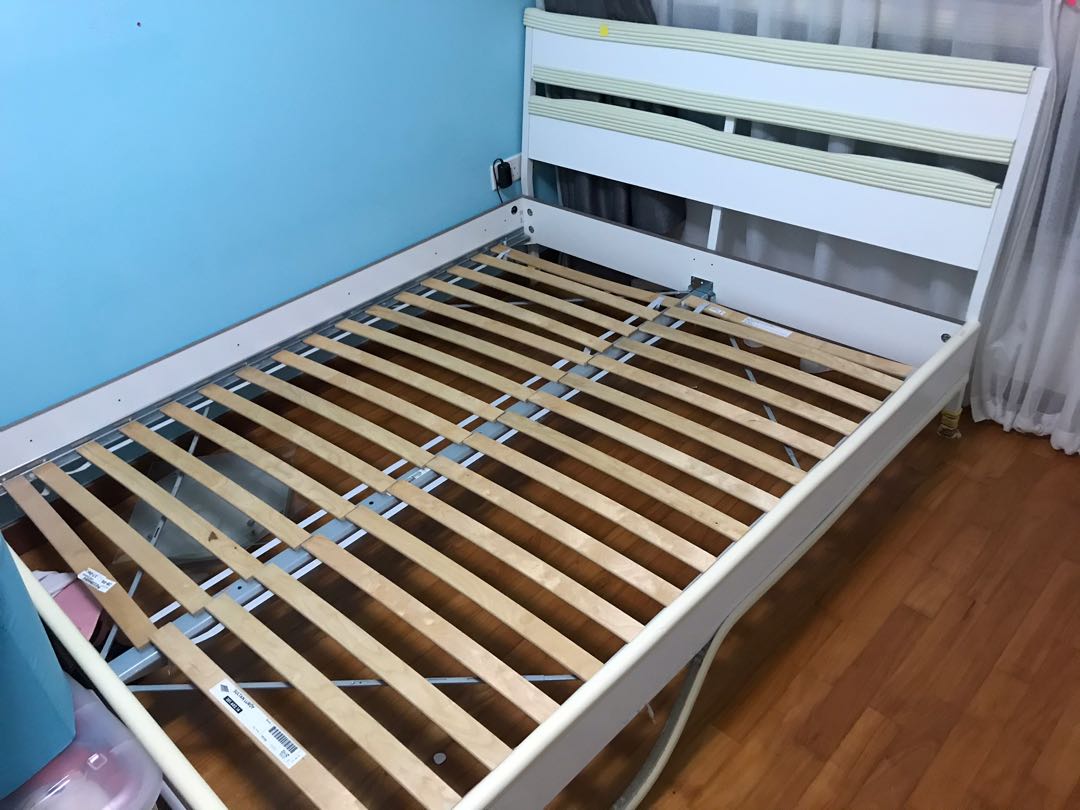 IKEA queen bed sultan luroy, Furniture, Beds & Mattresses on Carousell