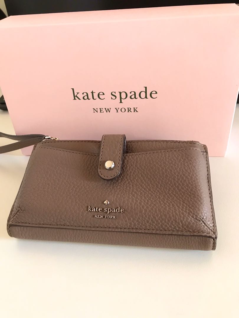 Kate Spade Jackson Medium Universal Phone Wristlet Brown Stone