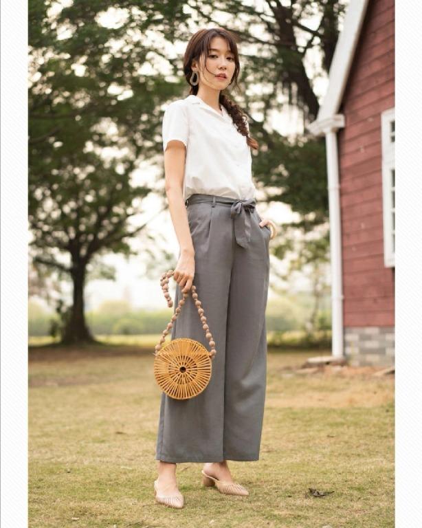 Lady Office Look Shirt Pant Set Women S Fashion Clothes Pants Jeans Shorts On Carousell