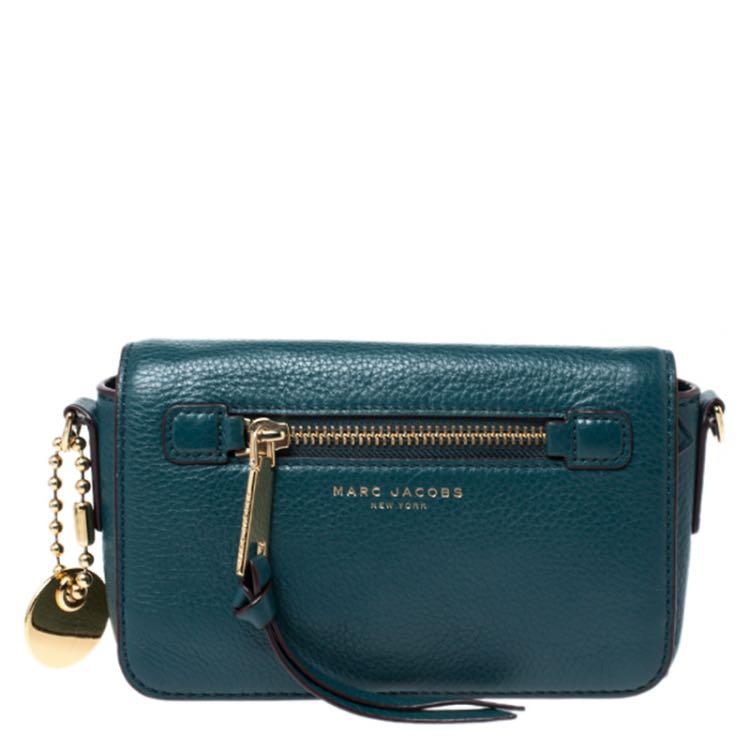 Marc Jacobs Recruit Green Emerald Leather Crossbody Bag Women s