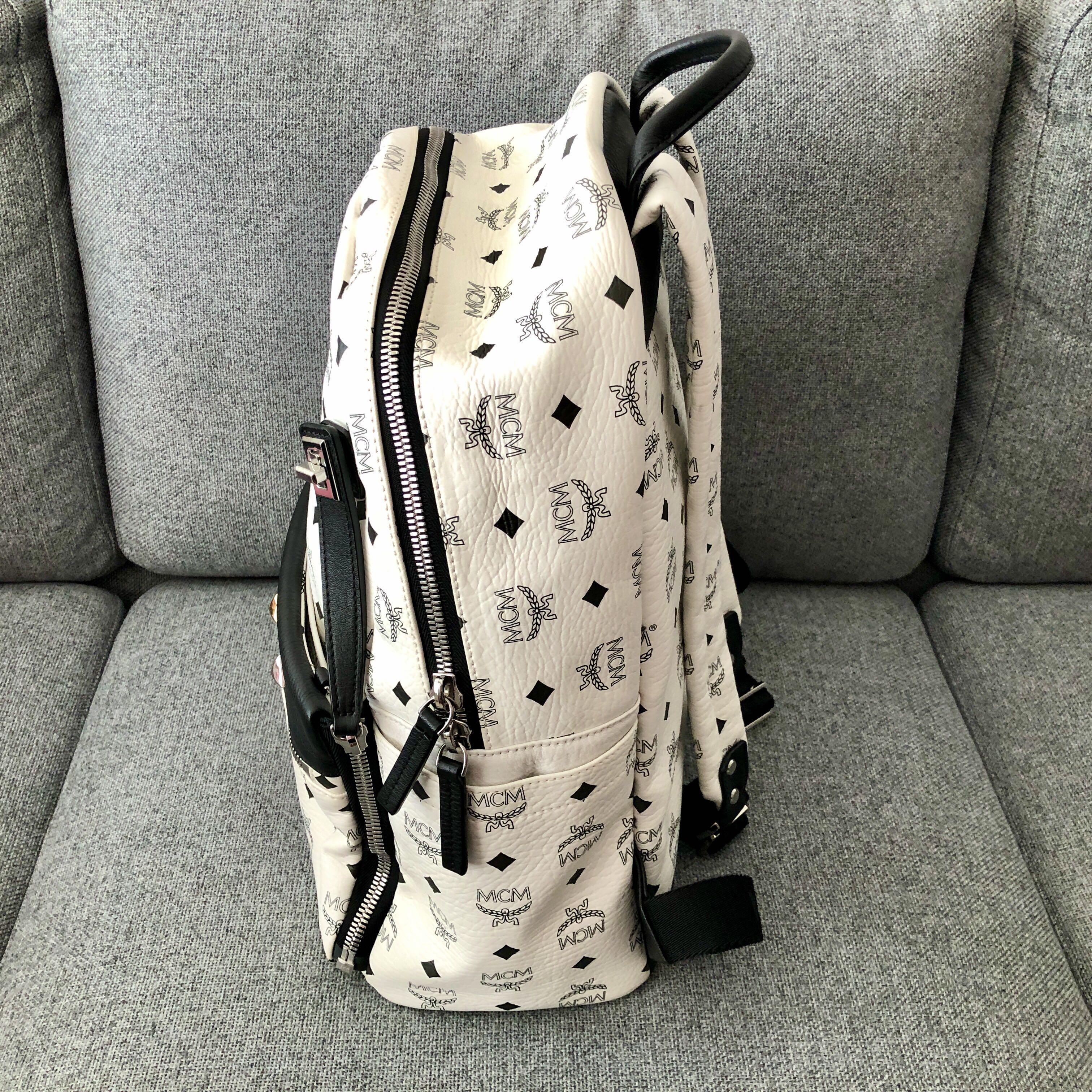 White discount mcm bookbag