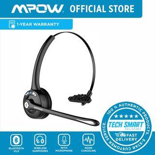 Mpow Pro Trucker Bluetooth Headset V5.0, Wireless Headphones with Microphone for Cell Phone, Office Bluetooth Headset, CVC 6.0 Noise Canceling, On Ear Headphones for Call Center, Truck Driver, Skype