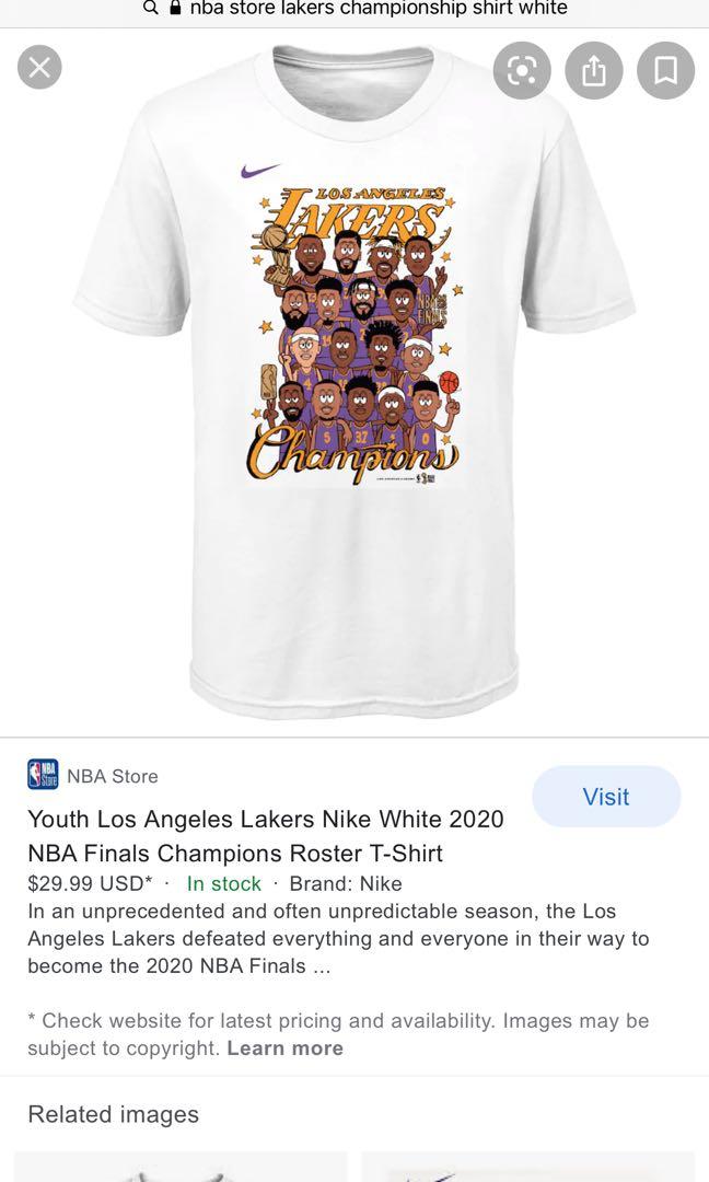 Nike Lakers championship shirt (white), Men's Fashion, Tops & Sets