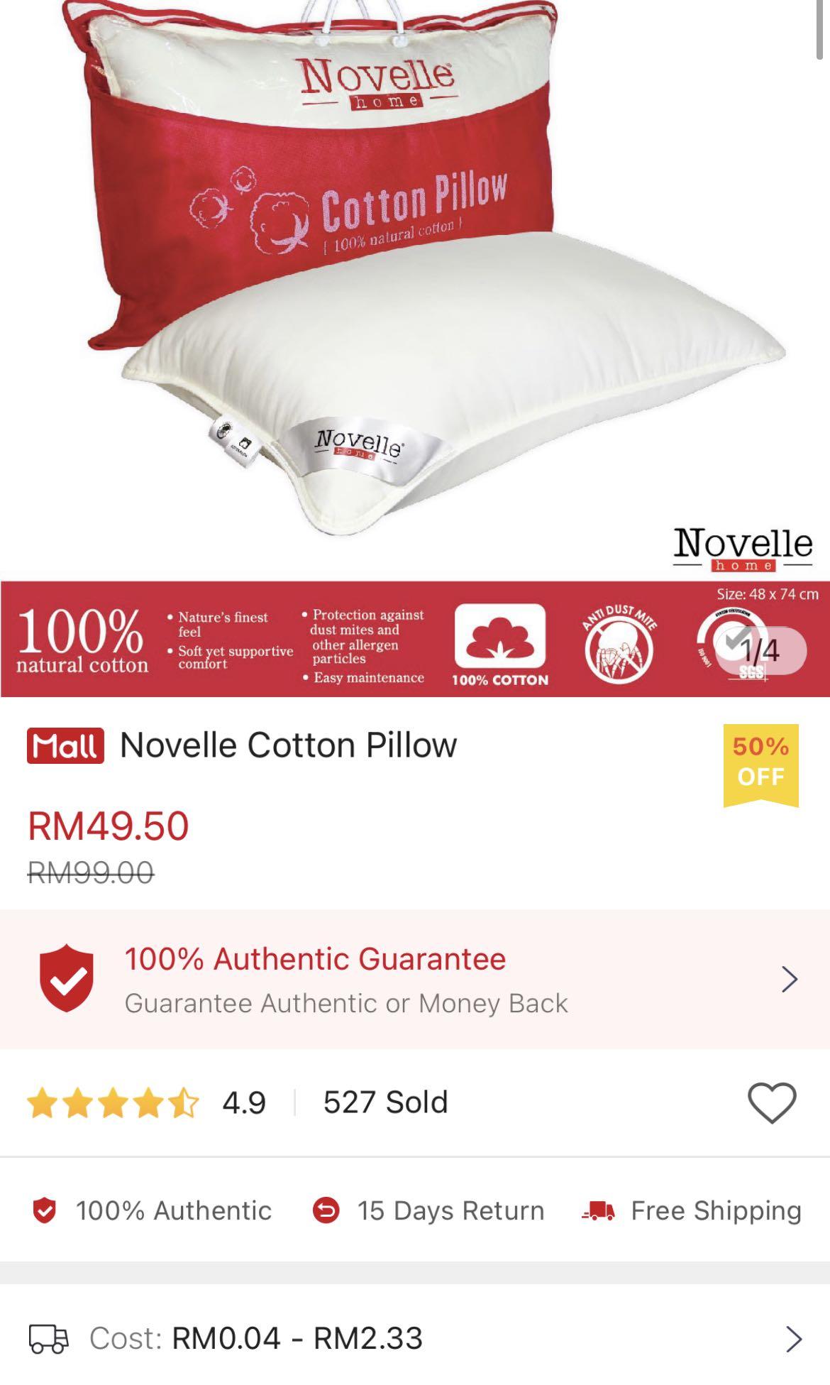 Novelle cotton rich top pillow