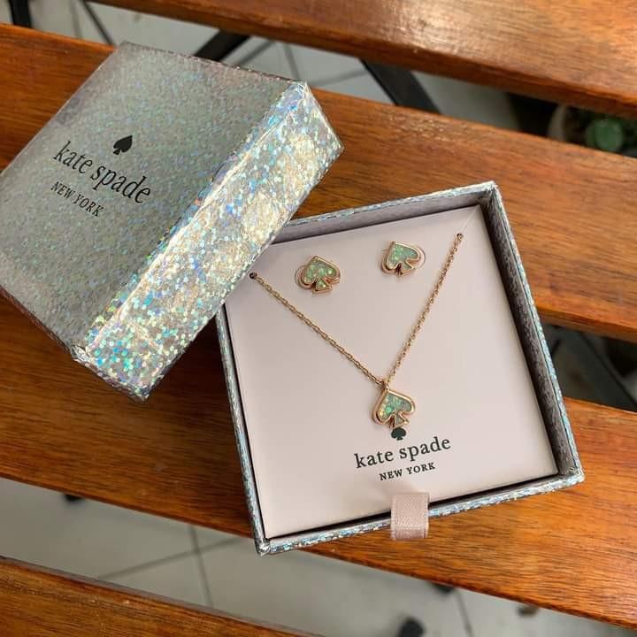 Orig Kate Spade Everyday Glitter Studs And Pendant Set Women S Fashion Jewelry Organizers Necklaces On Carou - Kate Spade Glitter Studs And Pendant