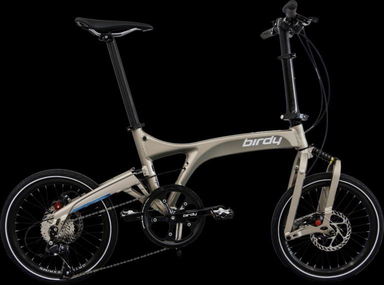 Premium Matt Pearl Mouse Grey Birdy GT 10 Speed Performance Folding Bicycle