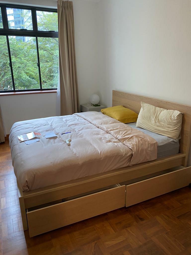 king size bed frame ikea malm with 4 drawers furniture beds mattresses on carousell