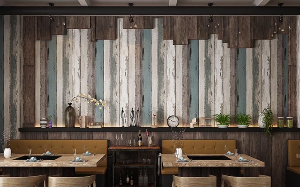 Rustic Vintage Cafe Retro Wood Panel Minimalist Water Proof Self Adhesive Wallpaper Wall Sticker For Toilet Bath Room Kitchen Cabinet Furniture Home Decor Vinyl Furniture Home Decor Others On Carousell