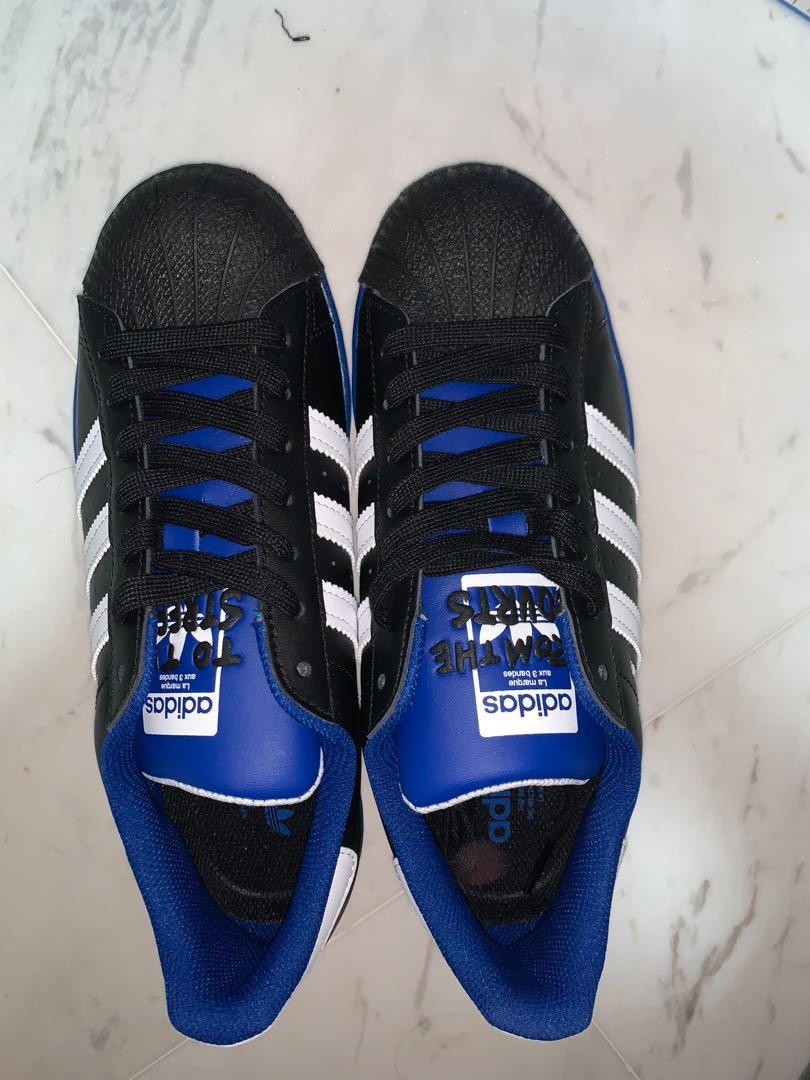 adidas Superstar Core Black Collegiate Royal Men's - FV4190 - US