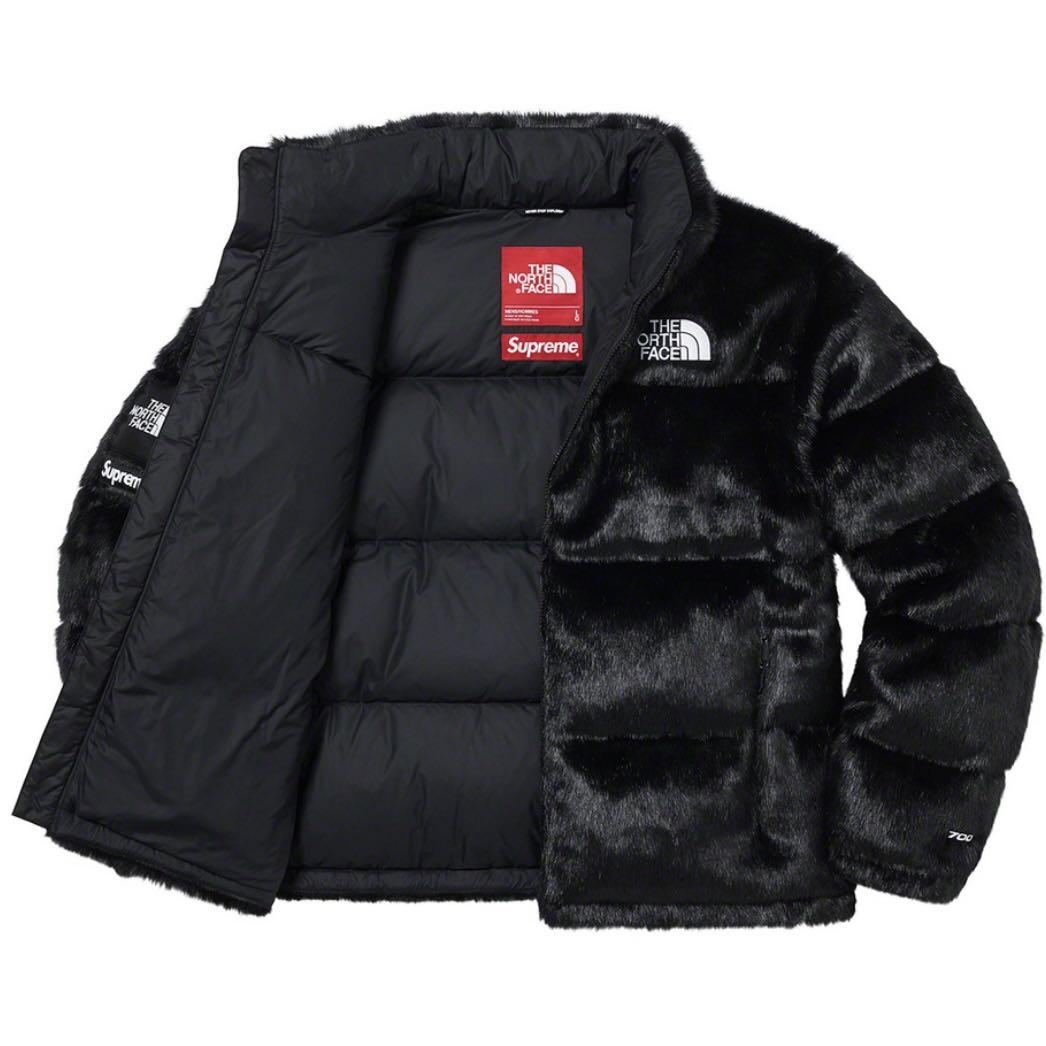 Supreme x The North Face TNF Faux Fur Nuptse Jacket Size L, 男裝