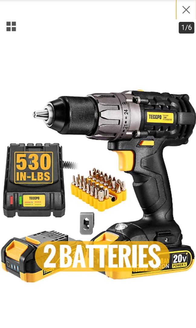 Electric Drill Max Torque 60N.m 21+1 Torque Setting Power Drill 27pcs Accessories Compact Case 1 Hr Fast Charger 20V Cordless Drill Set with 2*2.0Ah Lithium-Ion Battery Magnetic Flexible Shaft