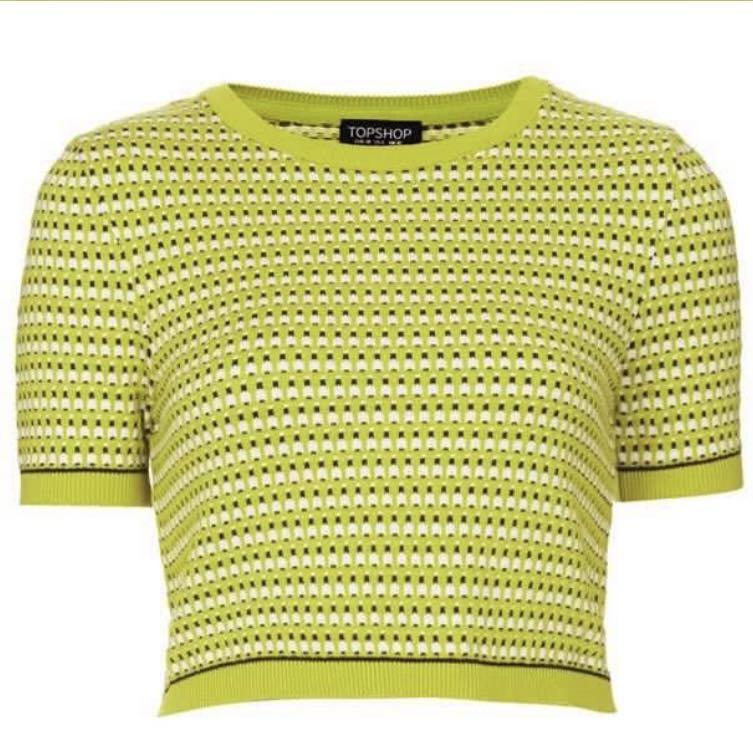 topshop lime green top