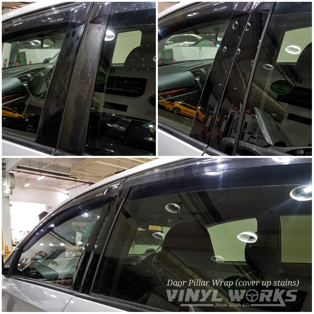 Vehicle Door Pillar wrap vinyl sticker, Car Accessories, Car