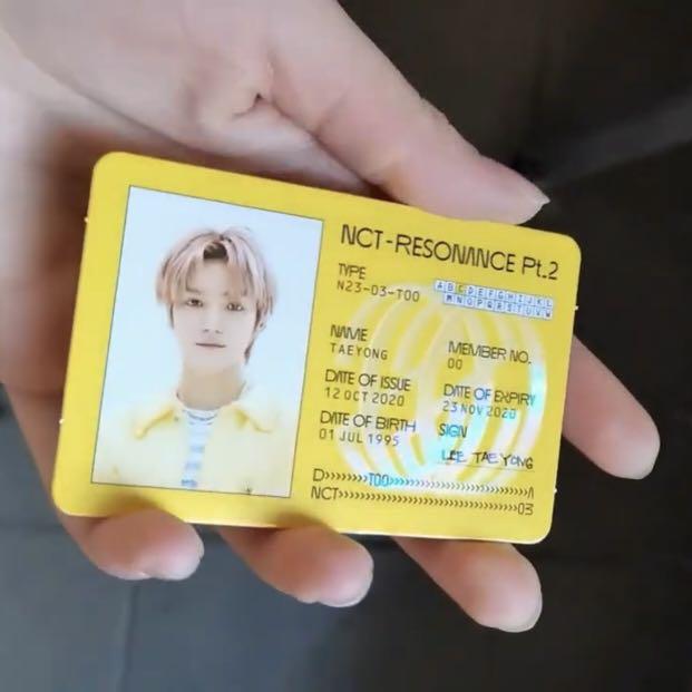Wts Nct Pt2 Departure Taeyong Id Card K Wave On Carousell