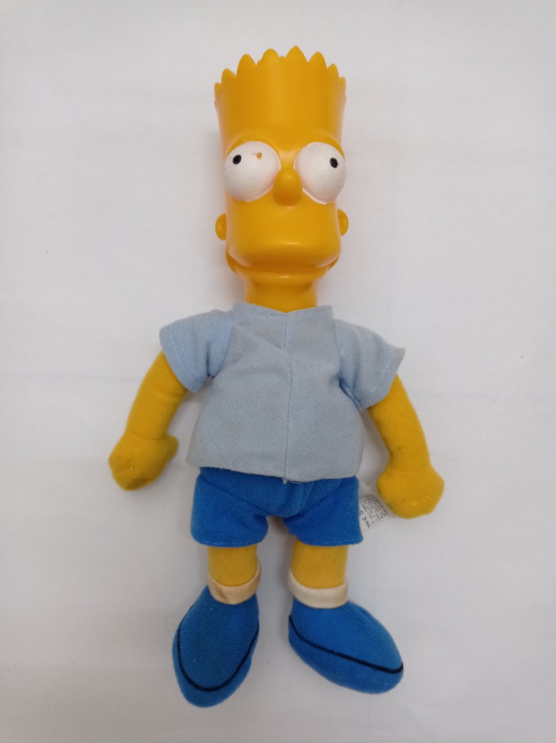 1990 Benson Plush BART SIMPSON DOLL Hard Plastic Head The Simpsons ...