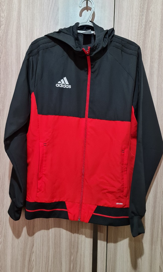 adidas black red jacket