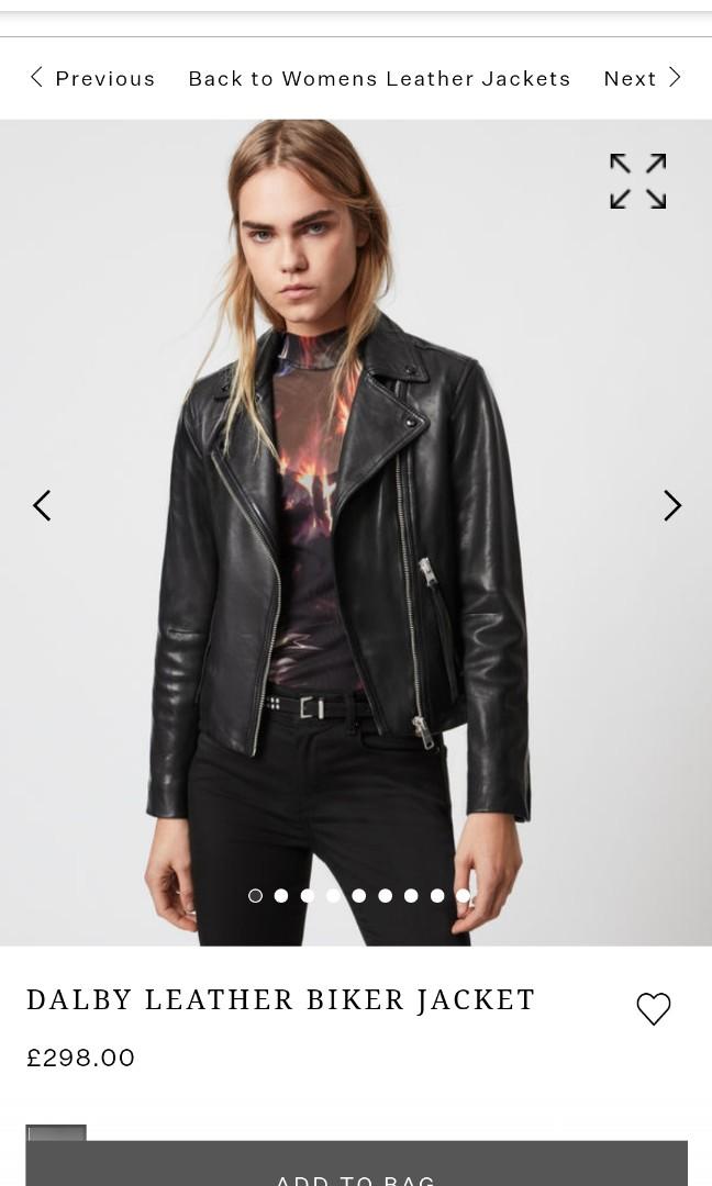 All Saints Dalby Leather Biker Jacket, Women's Fashion, Coats, Jackets ...