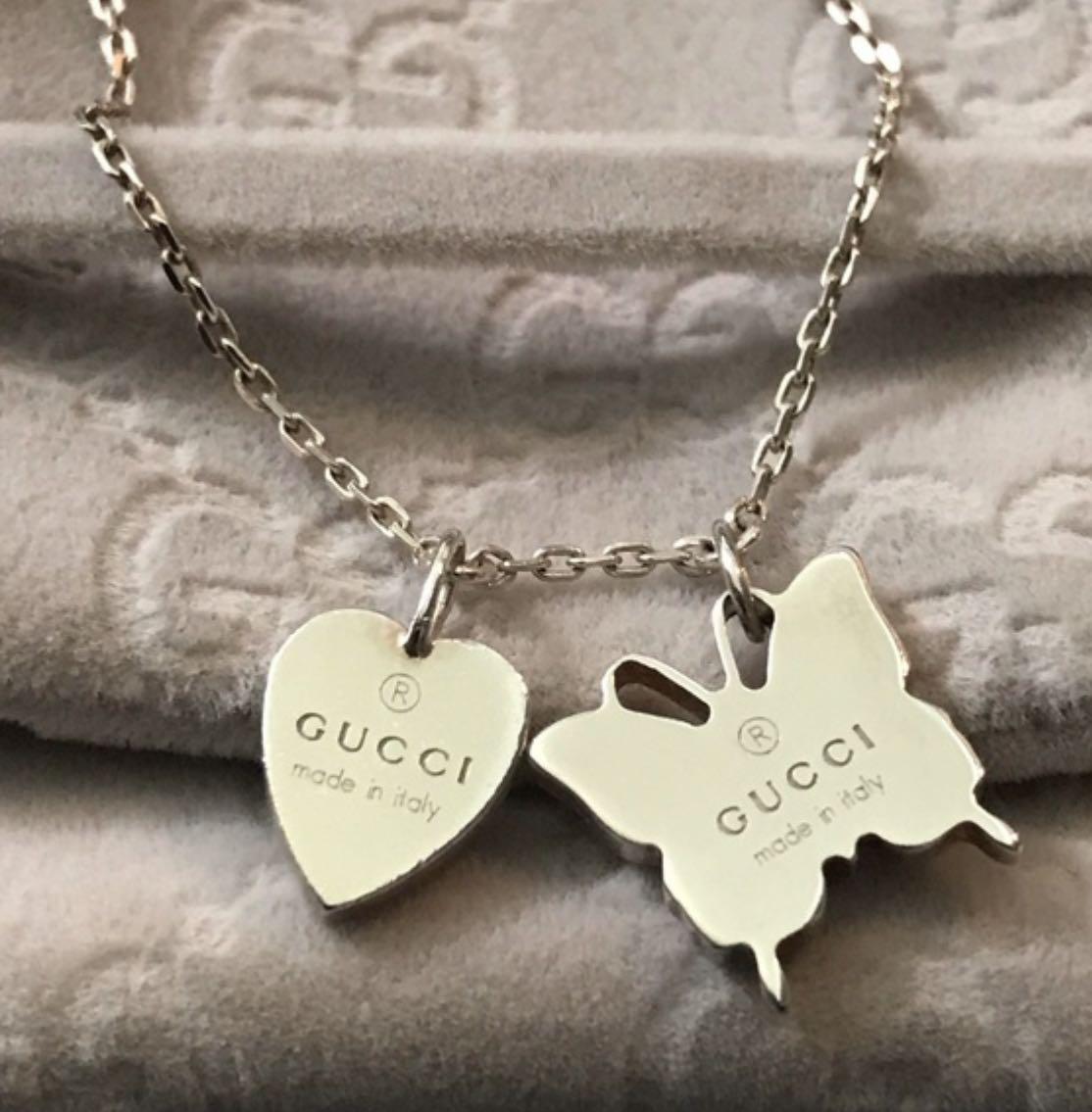 Auth Gucci 925 Silver Heart \u0026 Butterfly 