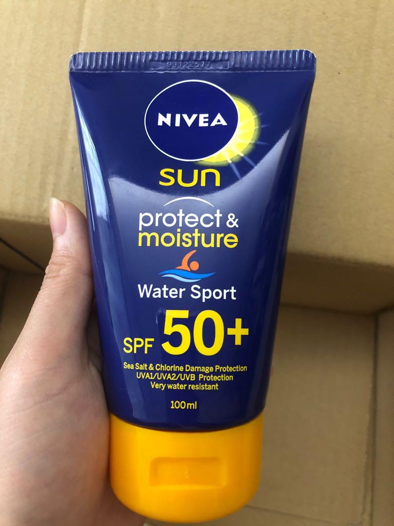 BN* Nivea Sun Protect Moisture Water Sport SPF 50+, Beauty & Personal Care, Face, Face Care on Carousell