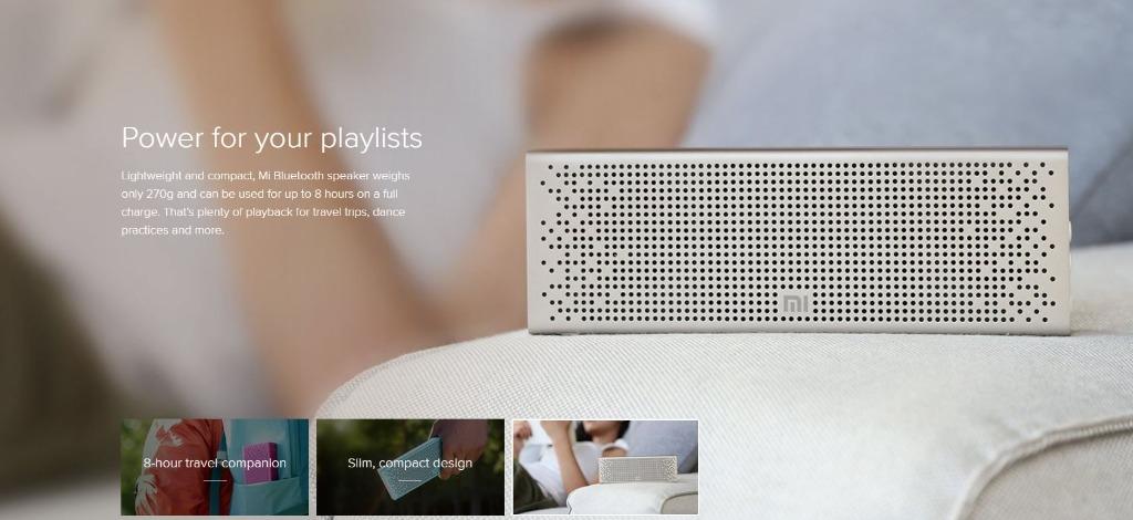 BNIB Xiaomi Mijia MDZ 26 DA Aluminum Body Bluetooth Speaker with SD Card AUX Support 3W x 2 4ohm THD 1 Hands Free Support For Calls Used