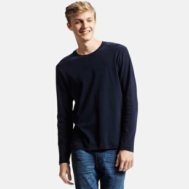 BNWOT] Uniqlo Soft Touch Crew Neck Long Sleeve T-Shirt, Men's