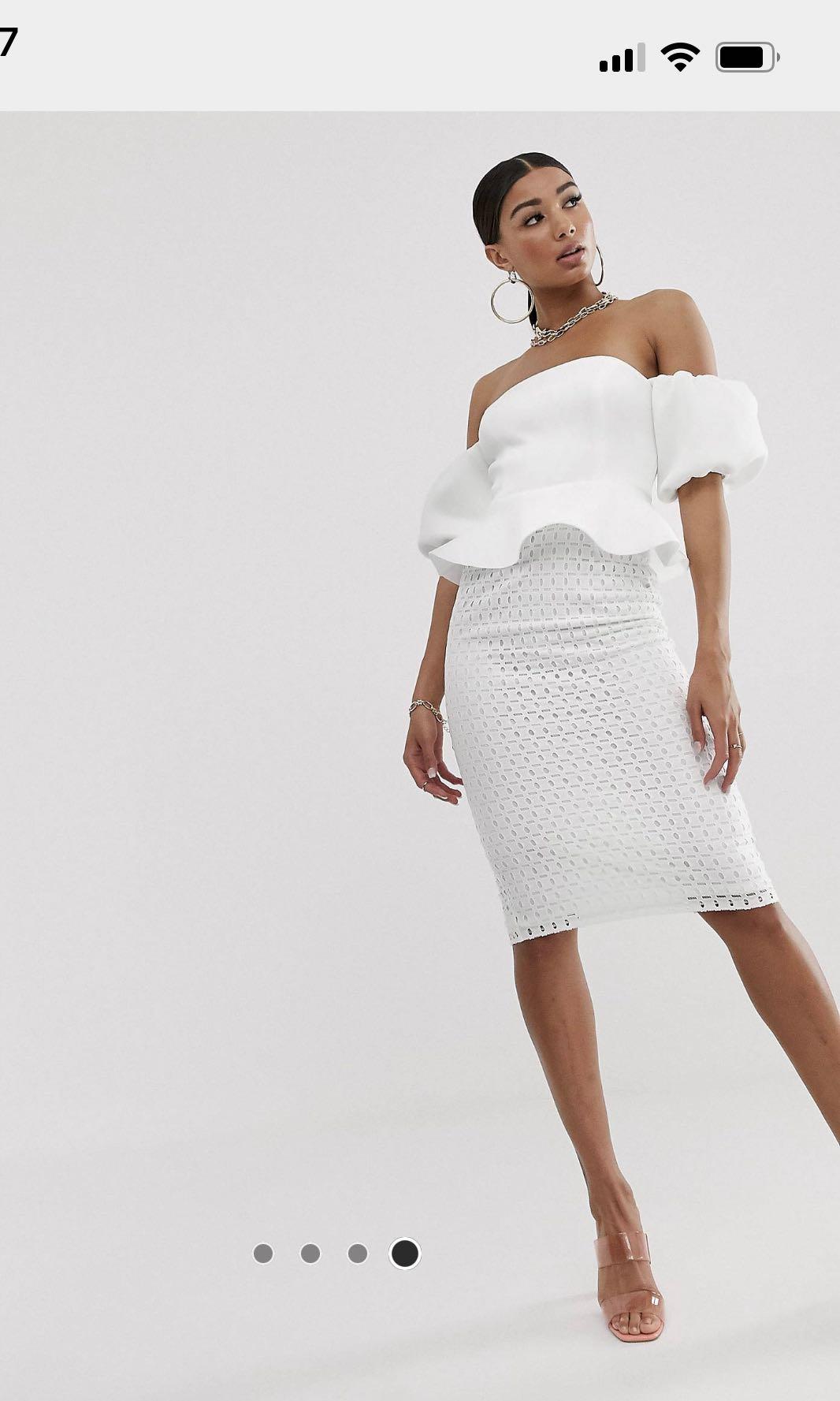 Bubble sleeve midi dress clearance