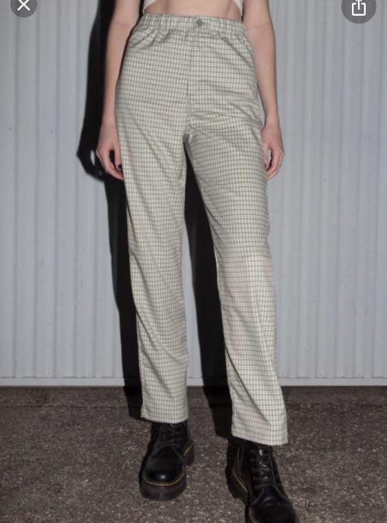 Brandy Melville Tilden Pants White Striped, Women's Fashion