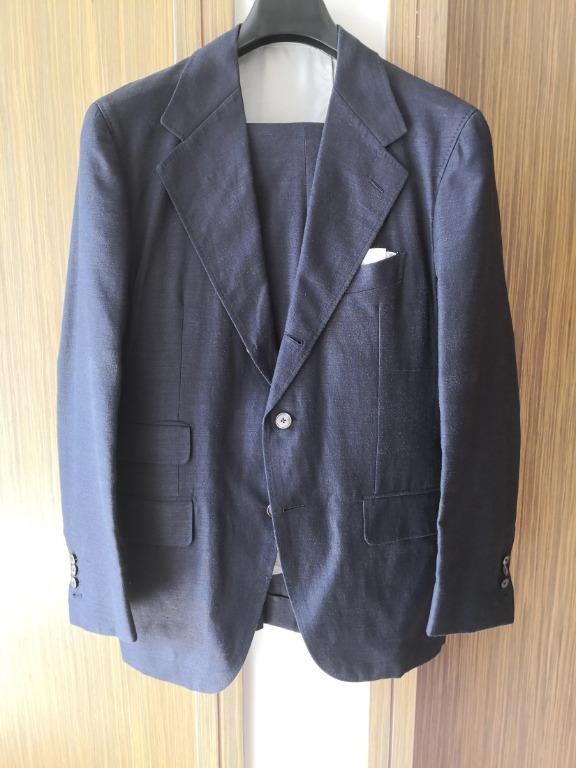 Camoshita X United Arrows Wool Silk Linen Navy Suit 男裝 男裝衫 外套 Carousell