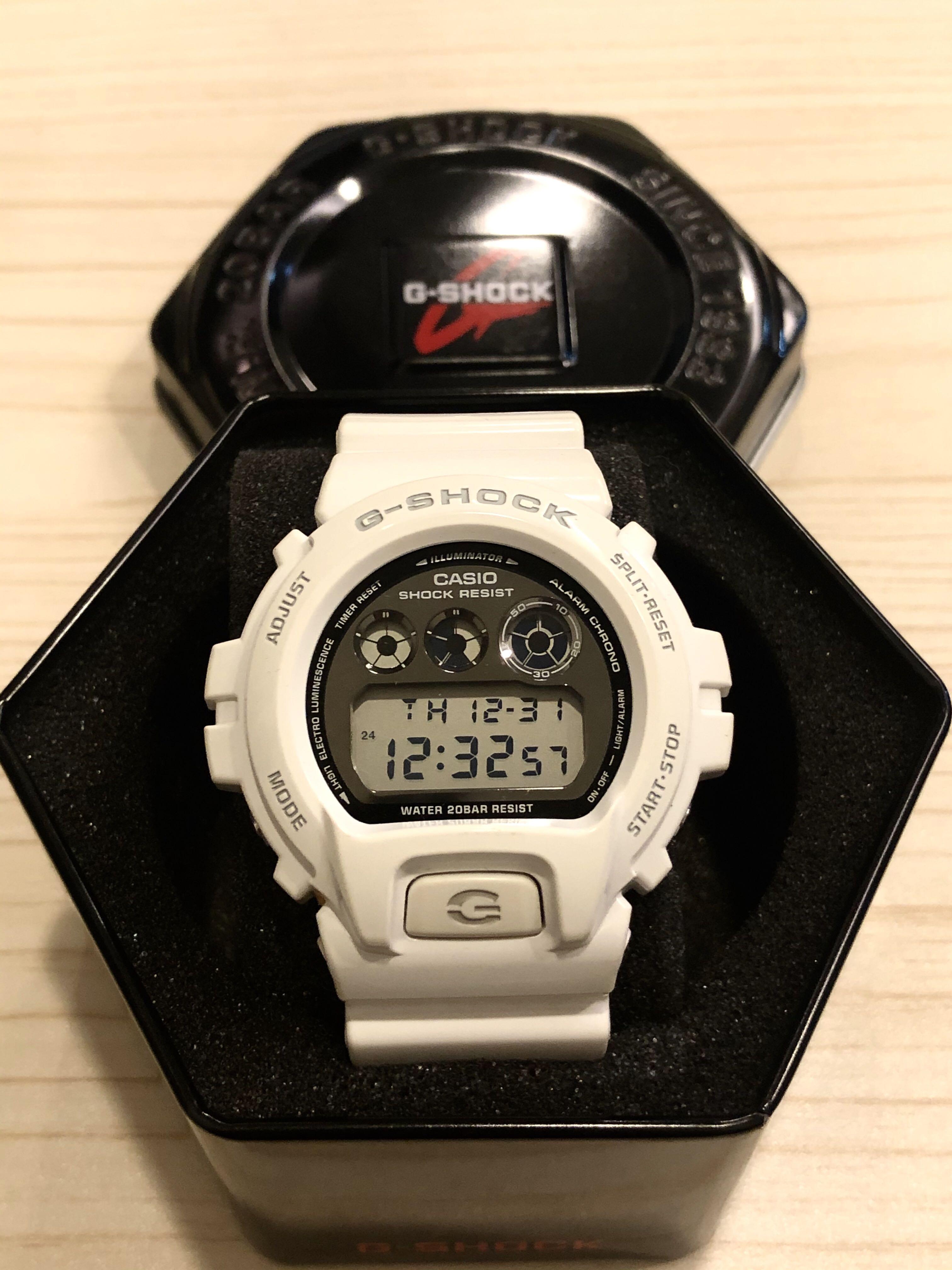 CASIO 🇯🇵 卡西歐G-SHOCK DW-6900NB-7 反轉液晶亮白/ 9.5 成新/like