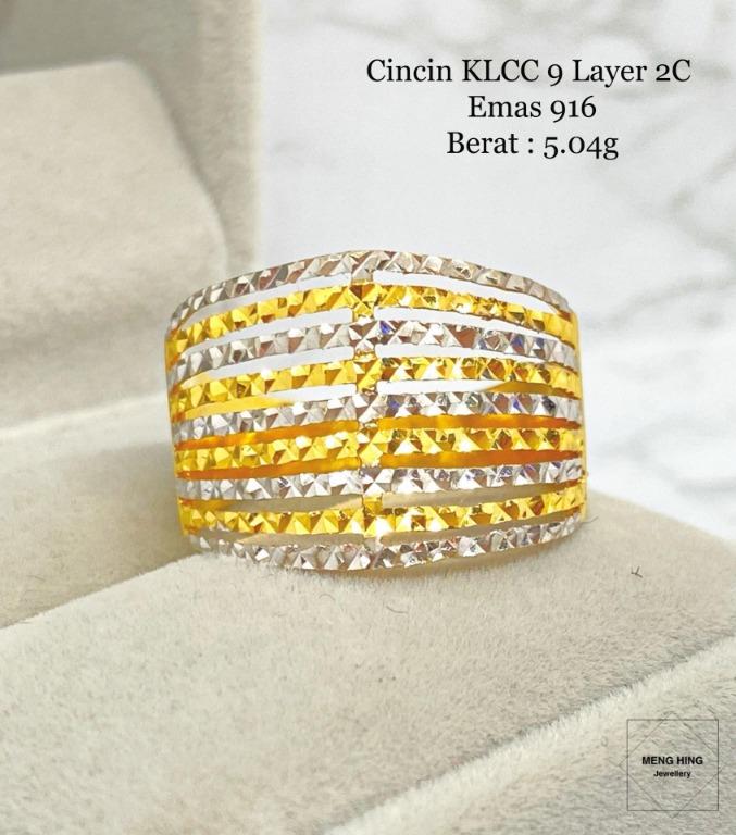 Cincin Klcc 9 Layer 2c Emas 916 Women S Fashion Accessories On Carousell Pesan cincin kawin kesukaan anda. cincin klcc 9 layer 2c emas 916 women