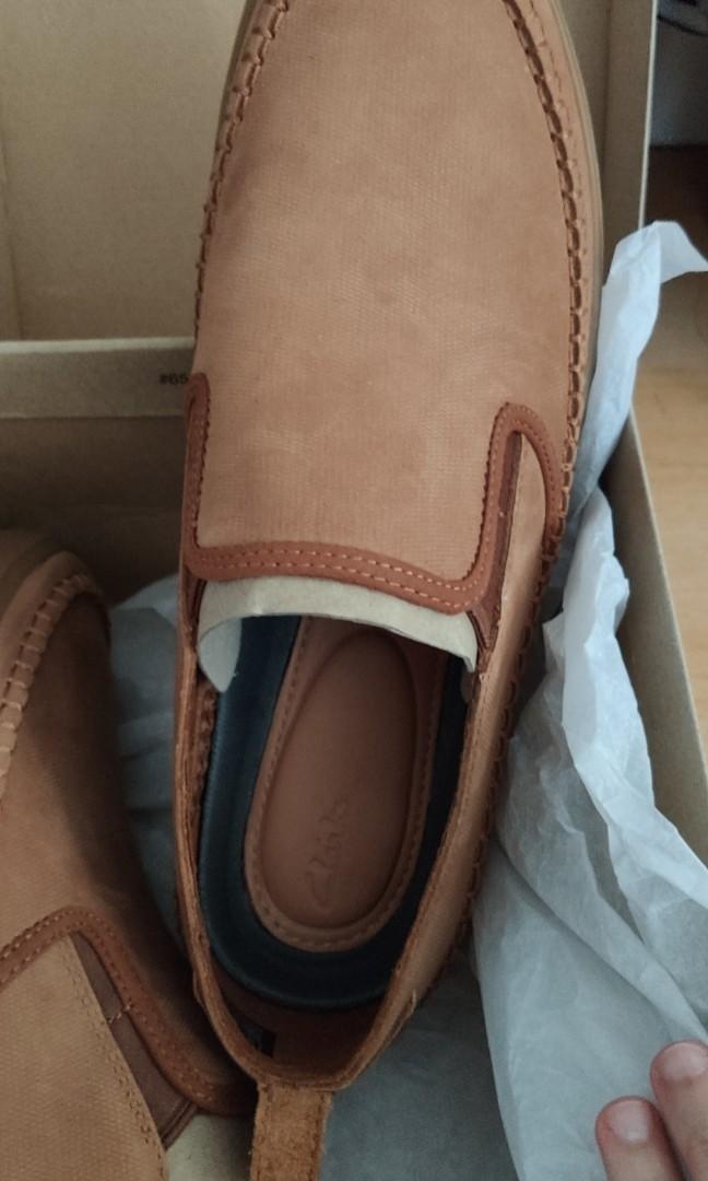 Clarks Kessell Slip Tan Leather Men s Fashion Footwear Dress Shoes on Carousell