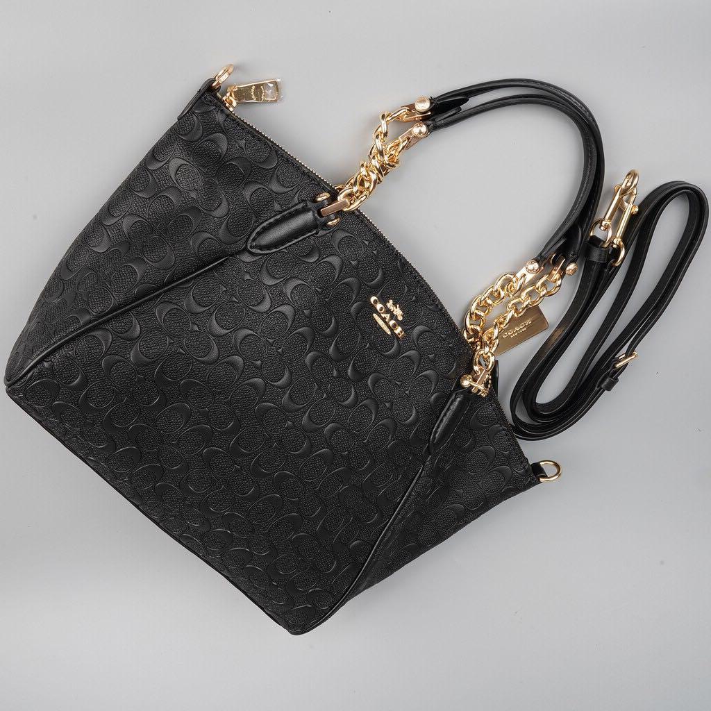 COACH SMALL KELSEY CHAIN SATCHEL IN SIGNATURE LEATHER