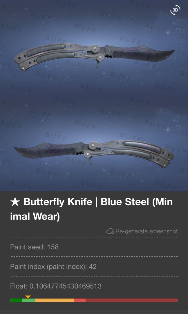 تصور الخلط يعطى butterfly knife blue steel