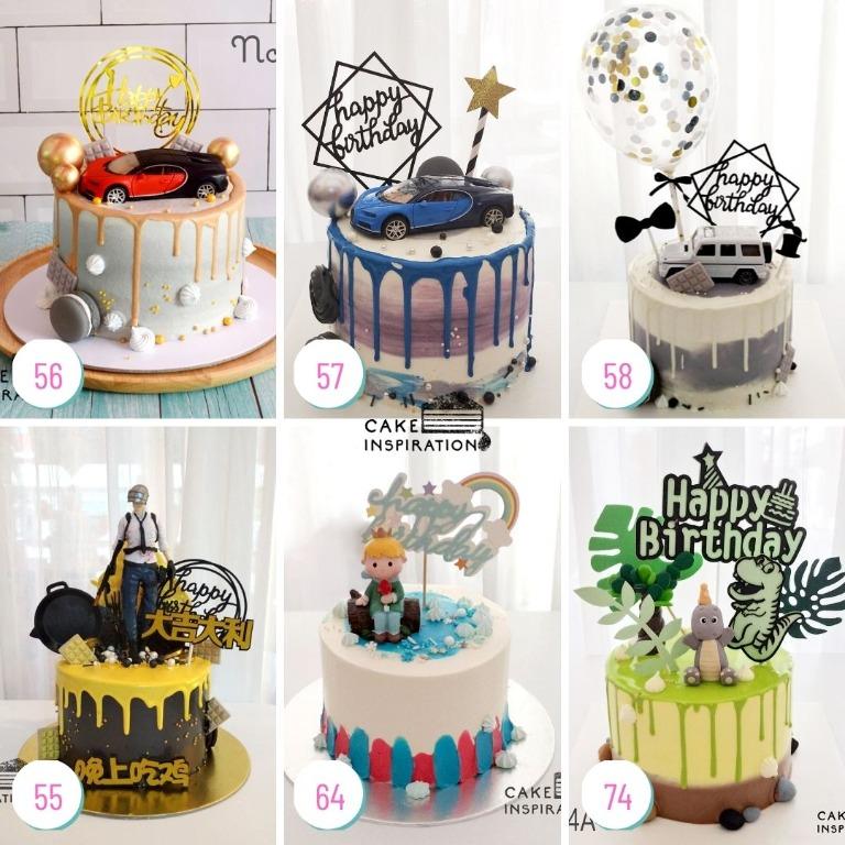 Cute Topper For Boys Cake Design 56 57 58 55 64 74 Children Birthday Colorful Cream Cake Topper Series Food Drinks Baked Goods On Carousell