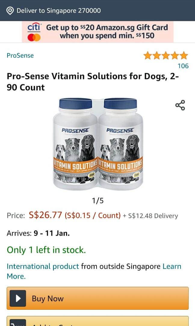 Prosense vitamin solutions for store dogs