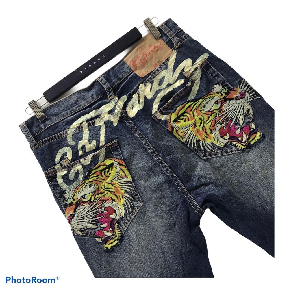 Ed hardy denim jeans Tiger Embroidery Men s Fashion Bottoms