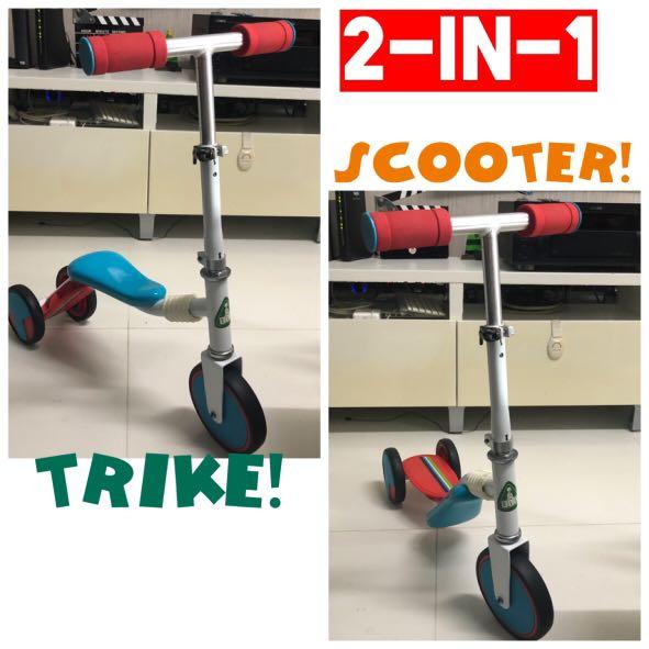 Elc 2 in hot sale 1 trike to scooter