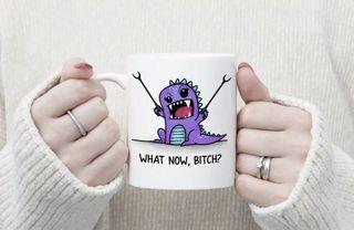 Free Postage Novelty Dinosaur Mug Gift - Funny naughty coffee mug - Inappropriate Gift