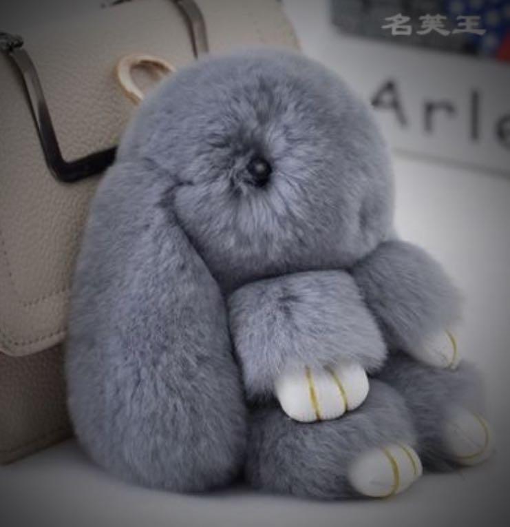 Furry rabbit keychain cheap