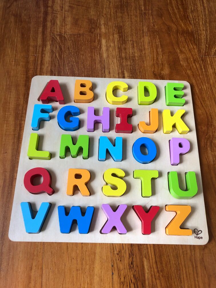 Hape wooden top alphabet puzzle