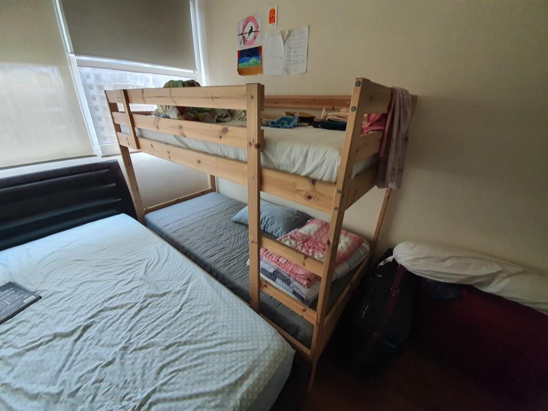 Ikea Bunk Bed With One Mattress Furniture Home Living Frames Mattresses On Carou Ikea Bunk Bed With One Mattress, King Single Bunk Beds Ikea